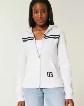 Felpa con cappuccio a righe sottili e zip