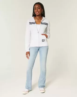 Felpa con cappuccio a righe sottili e zip