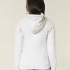 Felpa con cappuccio a righe sottili e zip