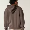 Felpa con cappuccio e cerniera squadrata