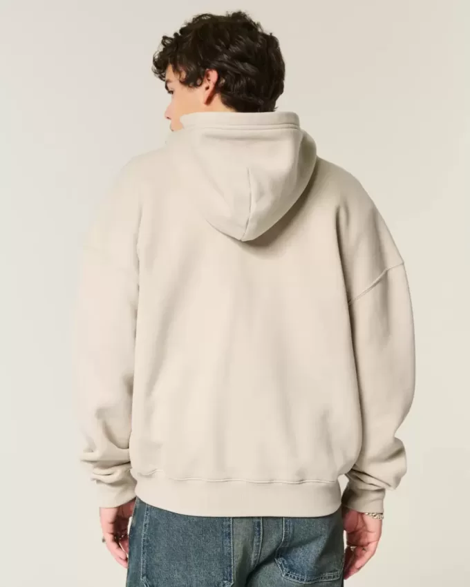 Felpa con cappuccio e cerniera squadrata