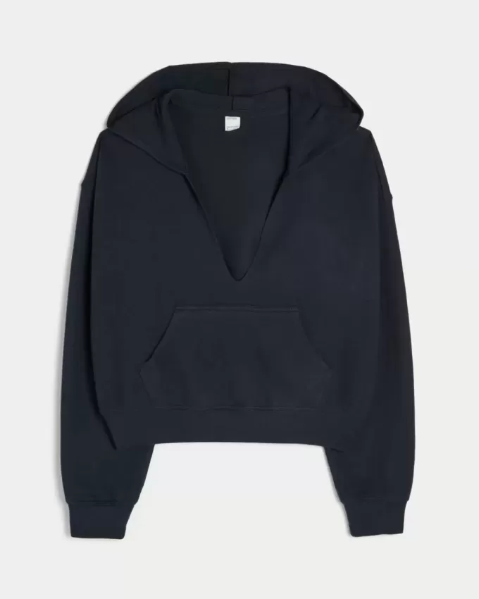 Felpa con cappuccio e scollo a V in maglia Gilly Hicks