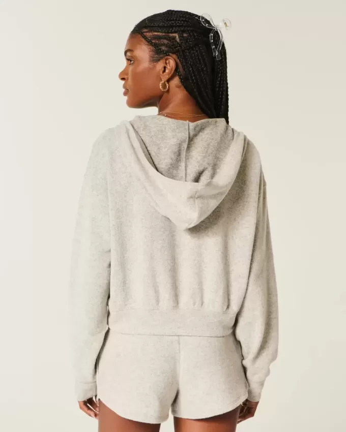 Felpa con cappuccio e scollo a V in maglia Gilly Hicks