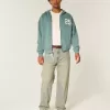 Felpa con cappuccio e zip con grafica a numeri squadrati