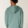 Felpa con cappuccio e zip con grafica a numeri squadrati