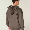 Felpa con cappuccio e zip con grafica Boxy Flame