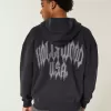 Felpa con cappuccio e zip con grafica Hollywood Boxy
