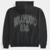 Felpa con cappuccio e zip con grafica Hollywood Boxy