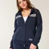 Felpa con cappuccio e zip grafica a righe sottili del 1998