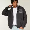 Felpa con cappuccio e zip grafica Boxy Class of 26