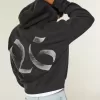 Felpa con cappuccio e zip grafica Boxy Class of 26