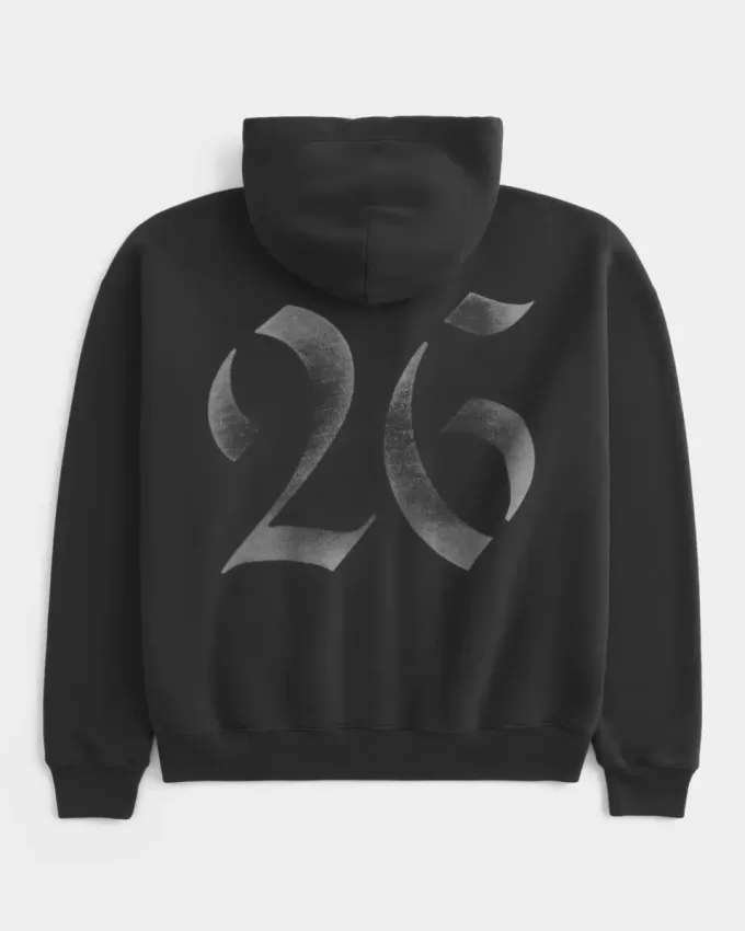 Felpa con cappuccio e zip grafica Boxy Class of 26