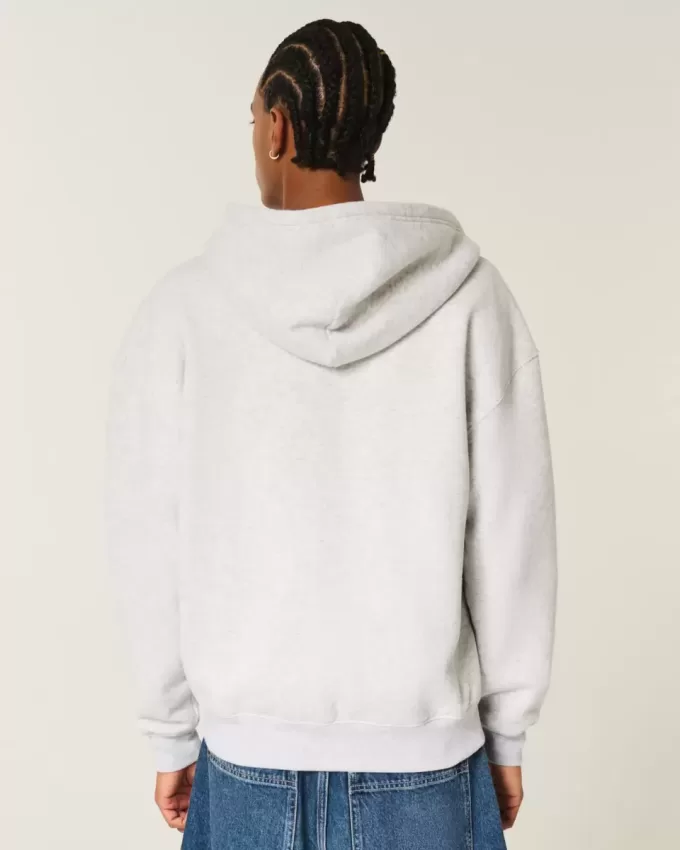 Felpa con cappuccio e zip grafica Boxy Hawaii