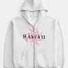 Felpa con cappuccio e zip grafica Boxy Hawaii