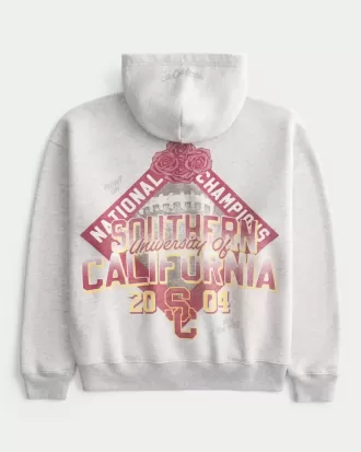 Felpa con cappuccio e zip grafica Boxy University of Southern California Trojans