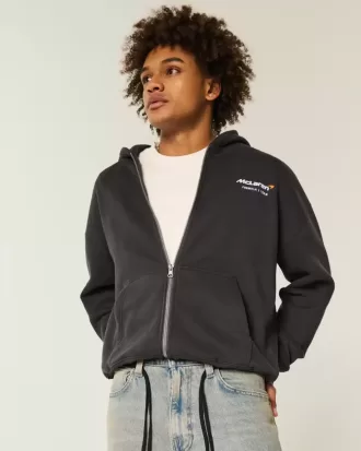 Felpa con cappuccio e zip grafica McLaren Boxy