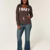 Felpa con cappuccio e zip grafica Slim 1997
