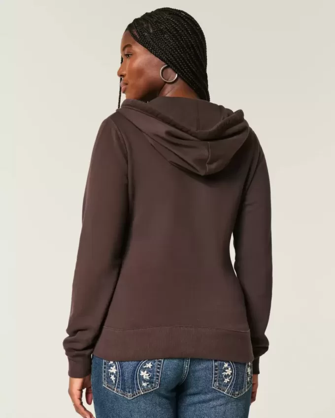 Felpa con cappuccio e zip grafica Slim 1997