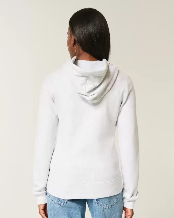 Felpa con cappuccio e zip grafica Slim 2001