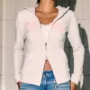 Felpa con cappuccio e zip grafica Slim 2001