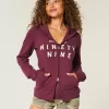 Felpa con cappuccio e zip grafica Slim 99