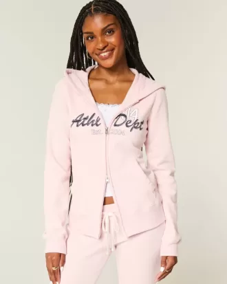 Felpa con cappuccio e zip grafica Slim Athletic Dept