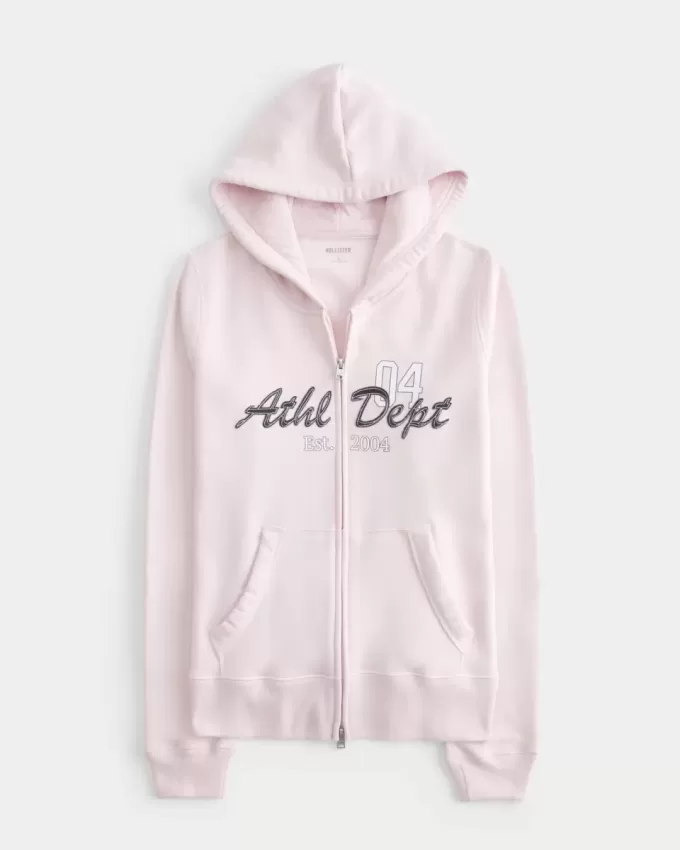 Felpa con cappuccio e zip grafica Slim Athletic Dept