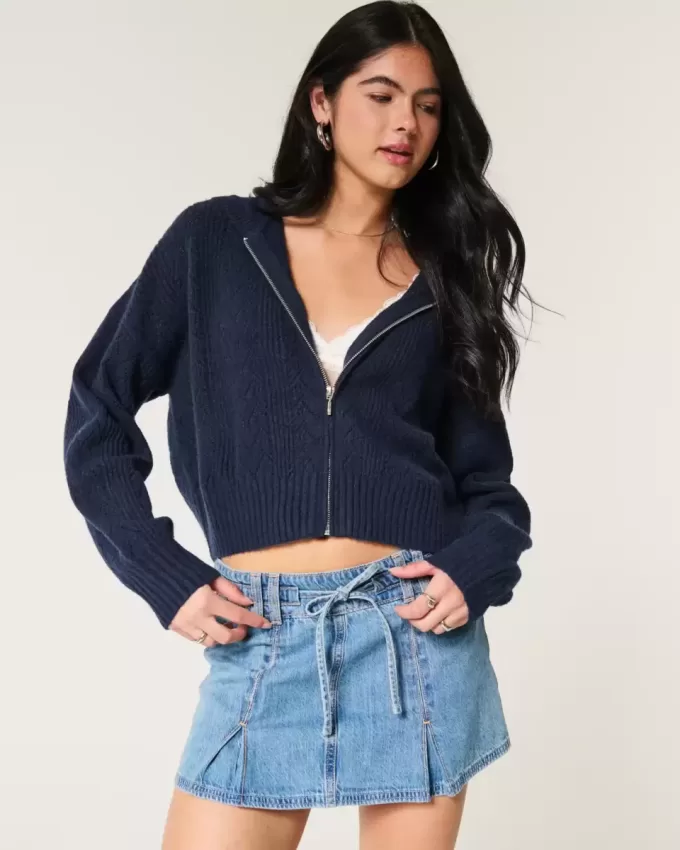 Felpa con cappuccio e zip Hollister Comfy Cloud