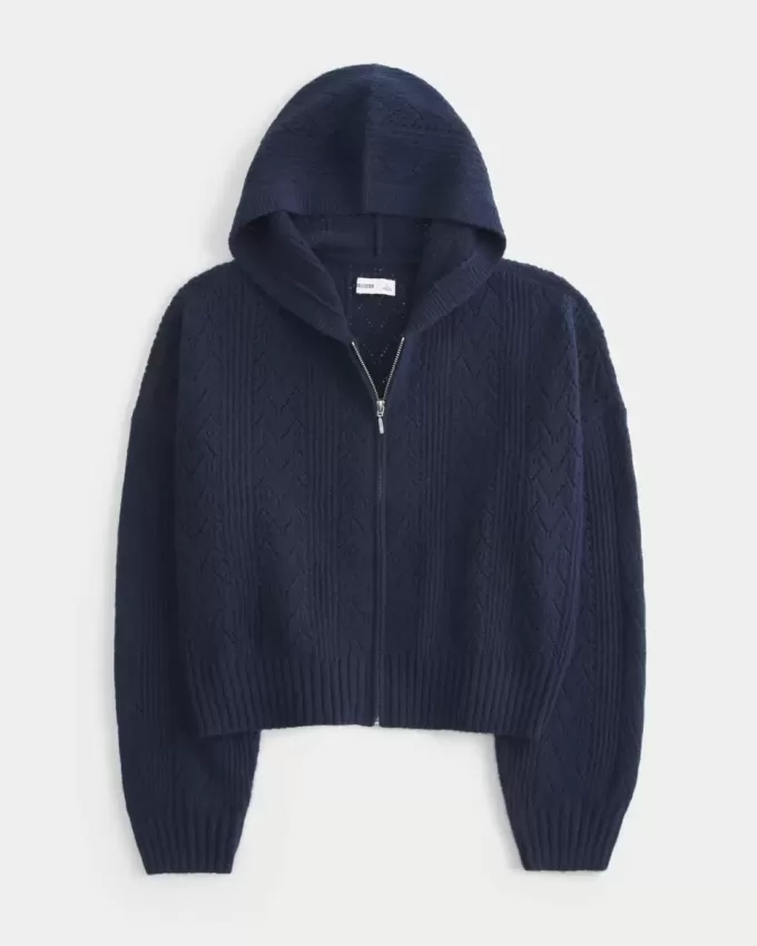 Felpa con cappuccio e zip Hollister Comfy Cloud
