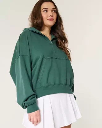Felpa con cappuccio Easy Half-Zip