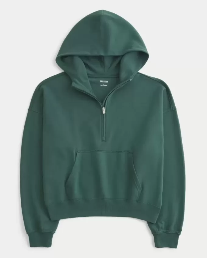 Felpa con cappuccio Easy Half-Zip