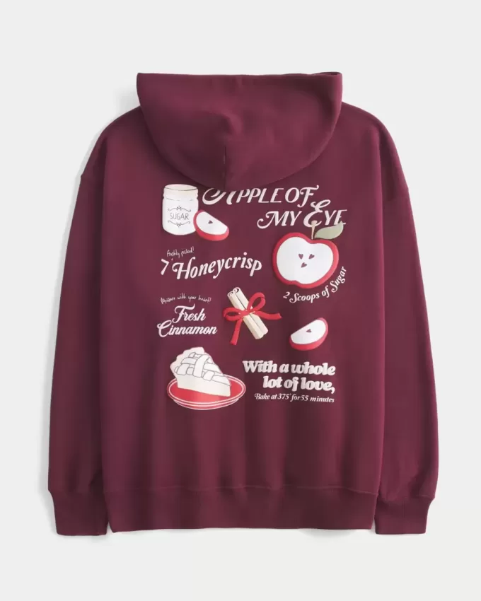 Felpa con cappuccio grafica Apple