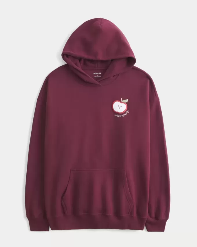Felpa con cappuccio grafica Apple