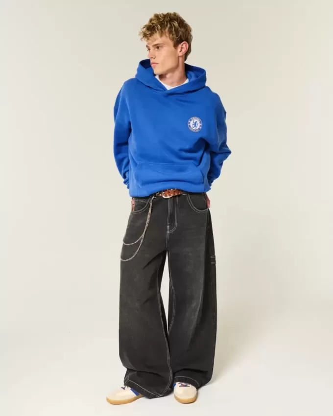 Felpa con cappuccio grafica Boxy Chelsea FC