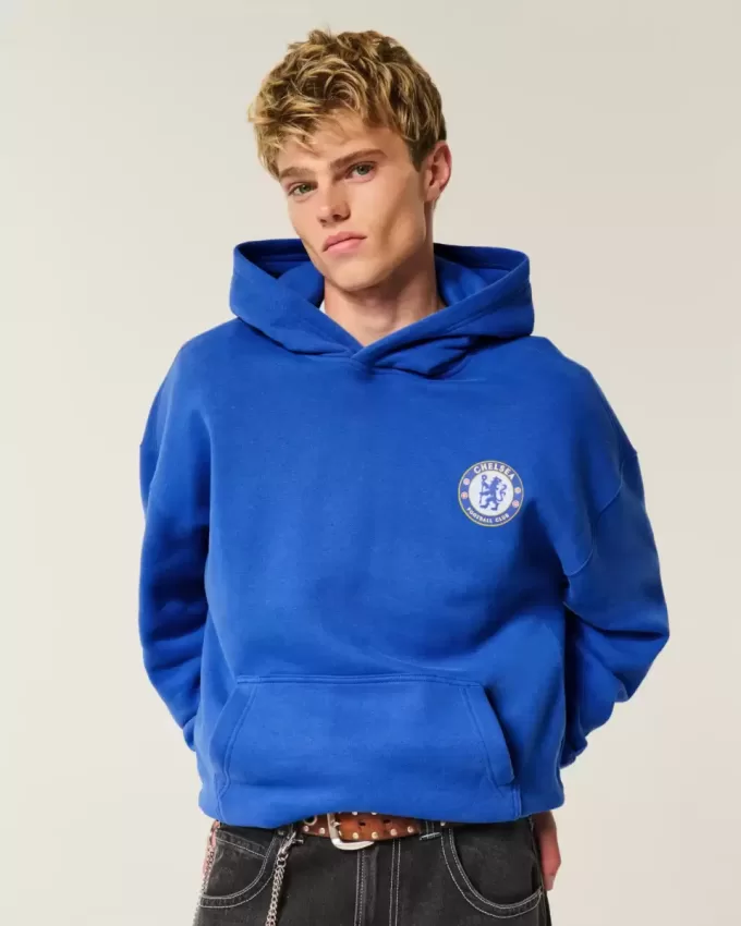 Felpa con cappuccio grafica Boxy Chelsea FC