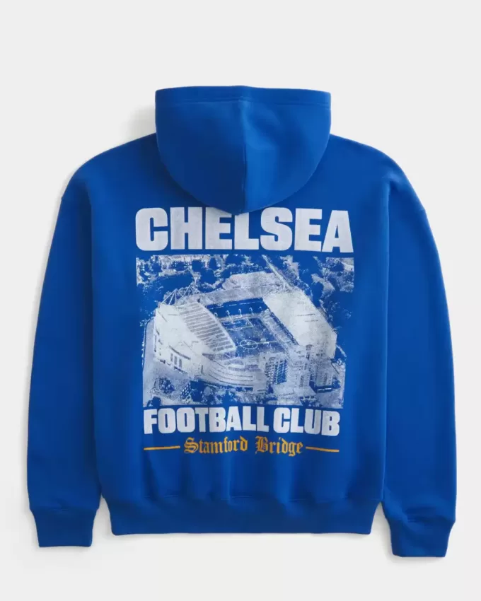 Felpa con cappuccio grafica Boxy Chelsea FC