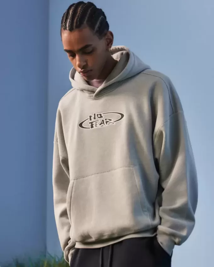 Felpa con cappuccio grafica Boxy No Fear