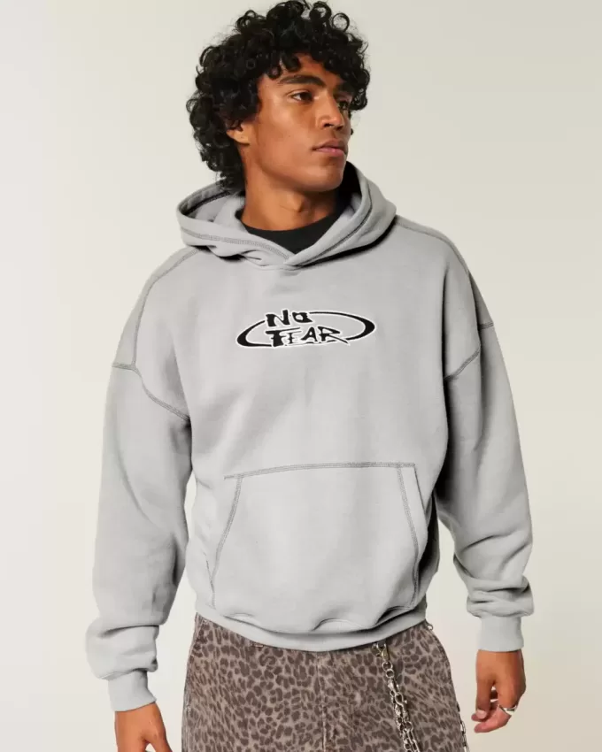 Felpa con cappuccio grafica Boxy No Fear