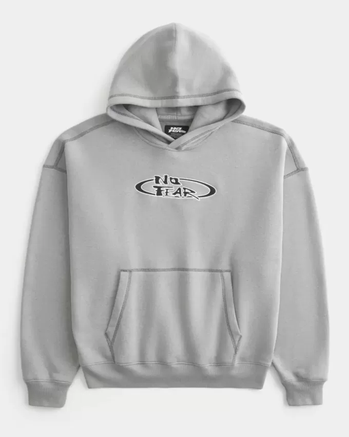 Felpa con cappuccio grafica Boxy No Fear