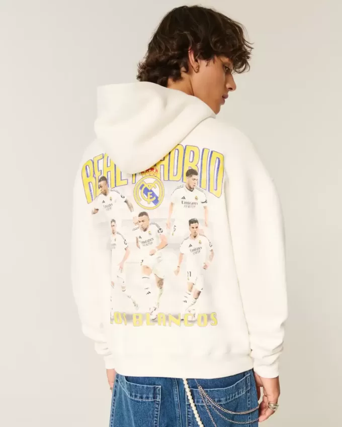 Felpa con cappuccio grafica Boxy Real Madrid CF