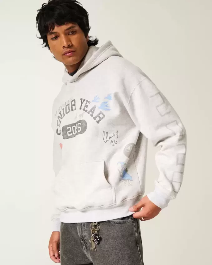 Felpa con cappuccio grafica Boxy Senior Year 2026