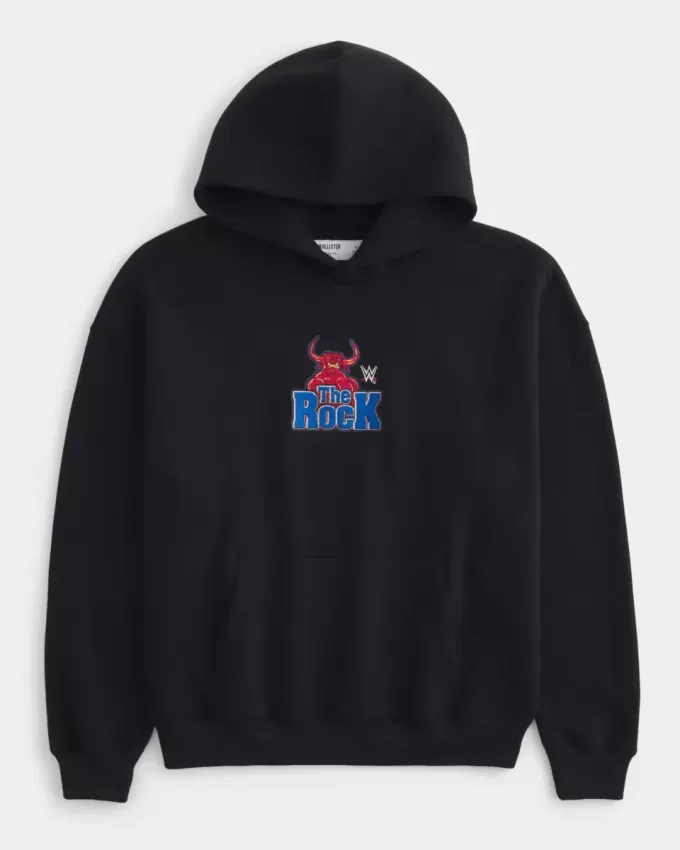 Felpa con cappuccio grafica Boxy The Rock