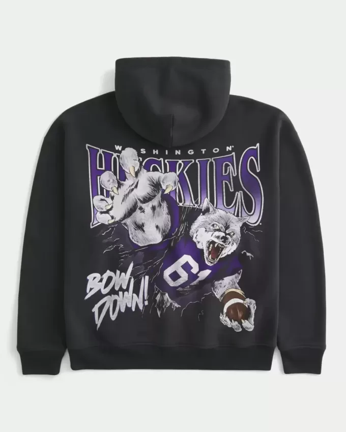 Felpa con cappuccio grafica Boxy University of Washington Huskies