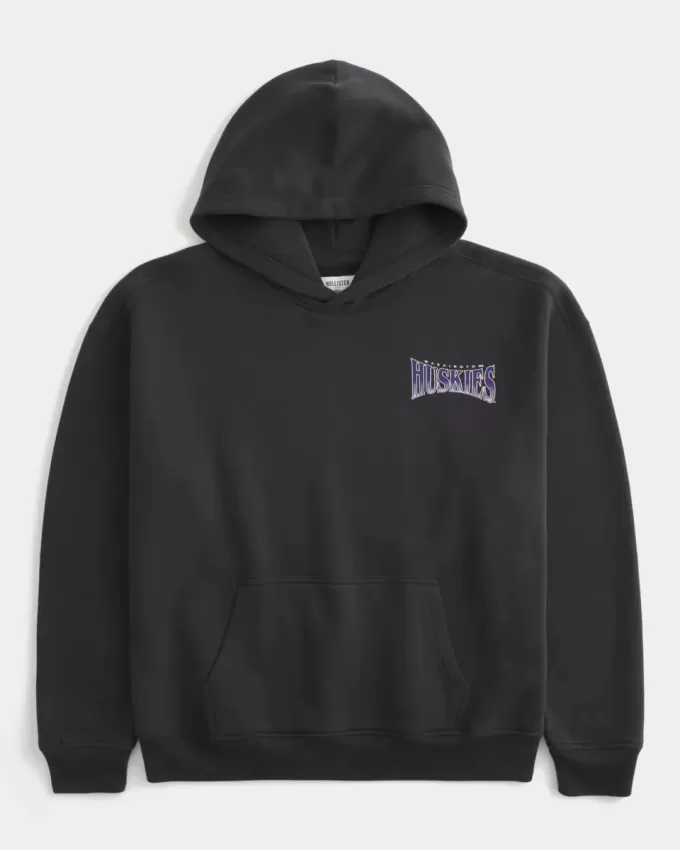 Felpa con cappuccio grafica Boxy University of Washington Huskies
