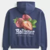 Felpa con cappuccio grafica con logo fragola