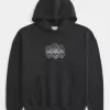 Felpa con cappuccio grafica con teschio squadrato