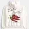 Felpa con cappuccio grafica Extra Spicy Peppers