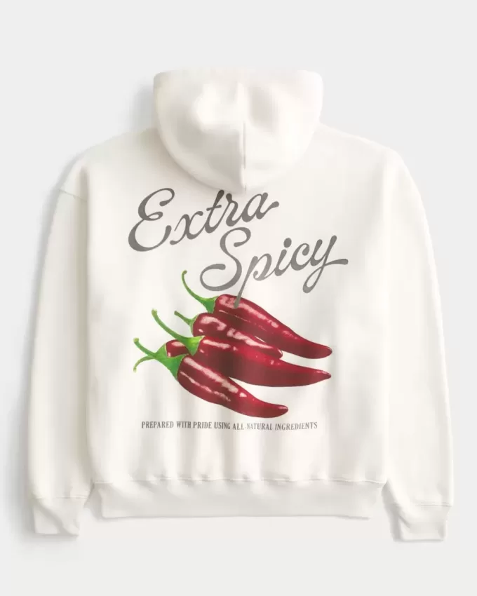 Felpa con cappuccio grafica Extra Spicy Peppers