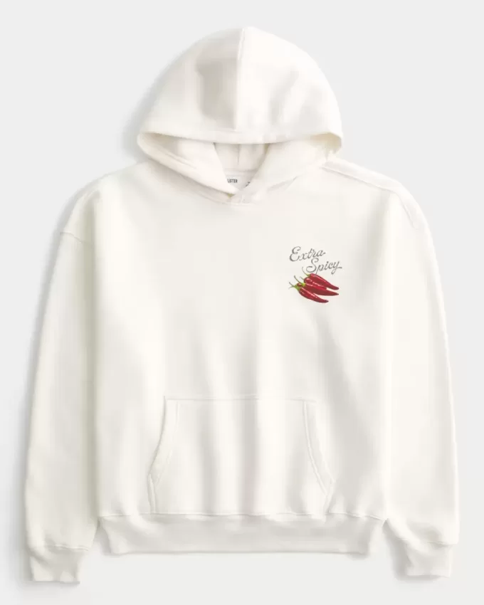 Felpa con cappuccio grafica Extra Spicy Peppers
