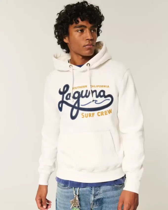 Felpa con cappuccio grafica Laguna Surf Crew con fodera a nido d’ape